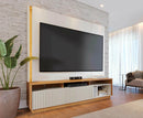 Home theater para TV de até 75 polegadas com LED e portas de correr cor 01